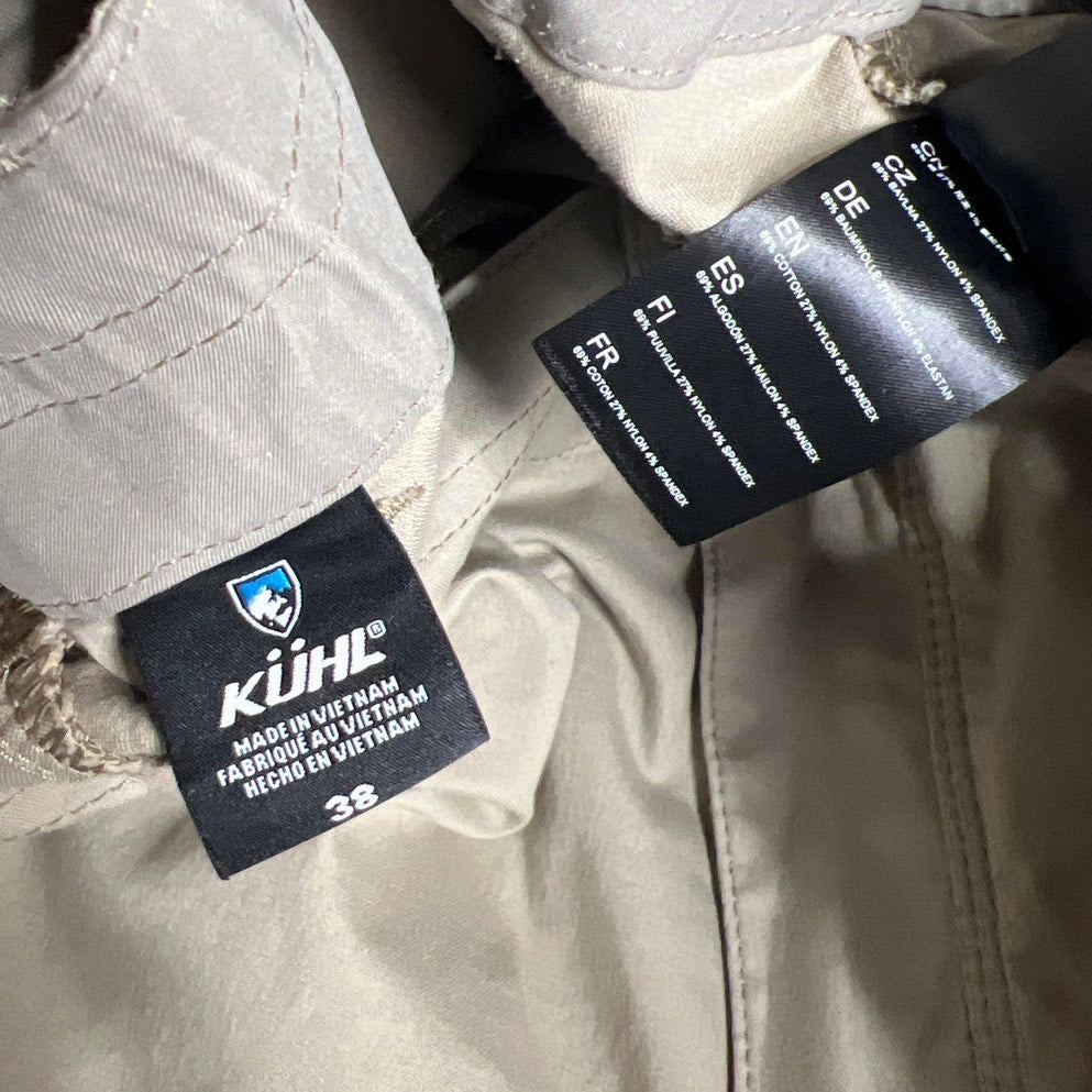 Kuhl Khaki Hiking Chino Outdoor Shorts Size 38 Cotton