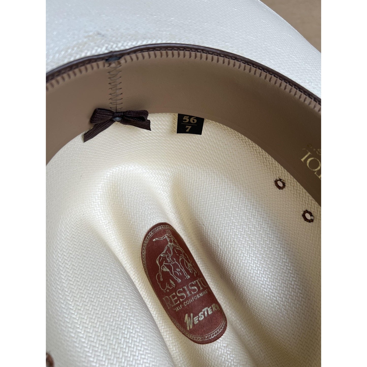 Resistol Western Straw Hat 7 56 Genuine Shantung Panama White 10X Cowboy