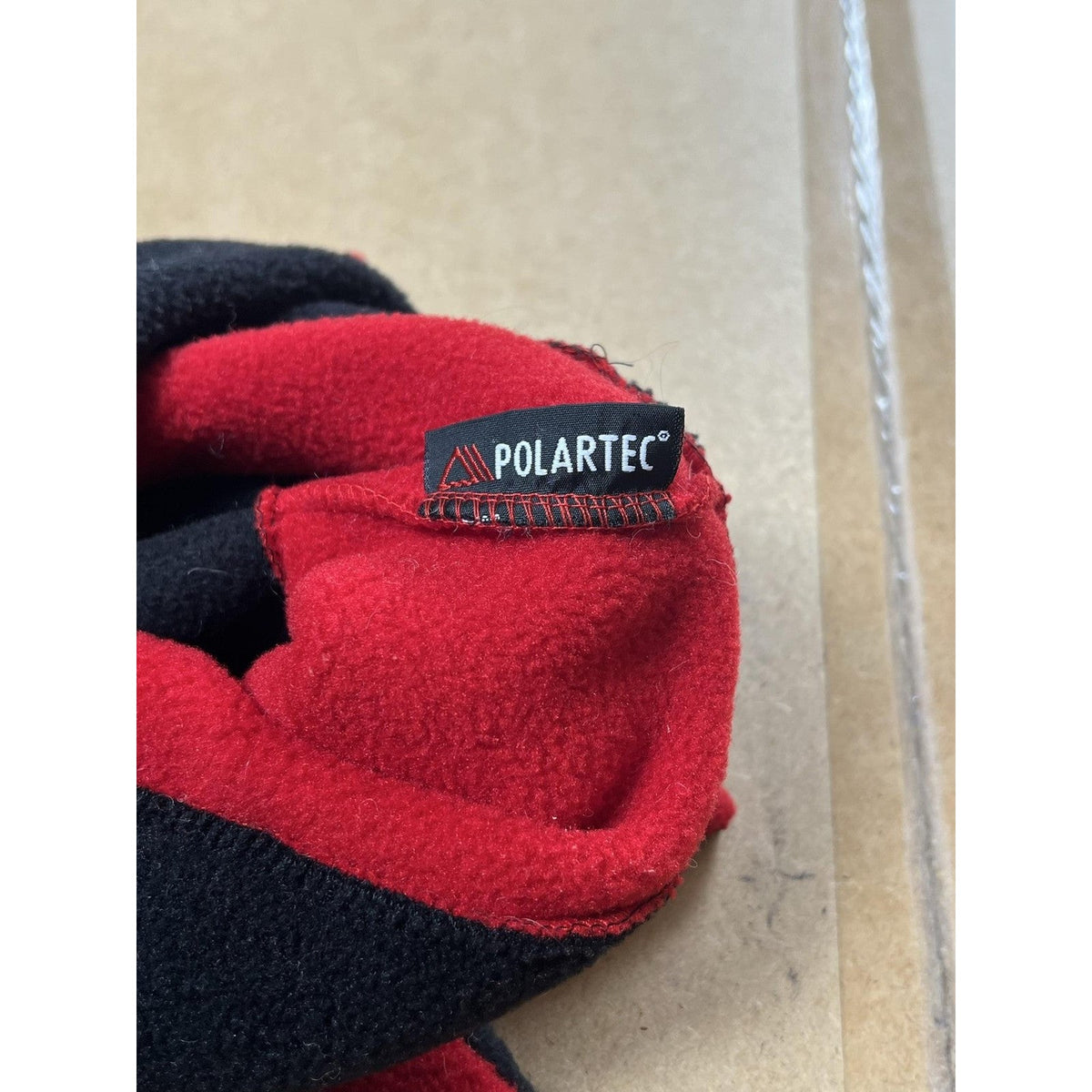 Mad Hatter Beanie Hat Mens One Size Red Black Polartec Fleece Jester Winter