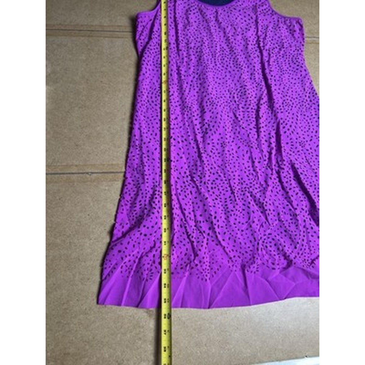 Title Nine Tank Womens L Purple Polka Dot Scoop Neck Lined Stretch Casual