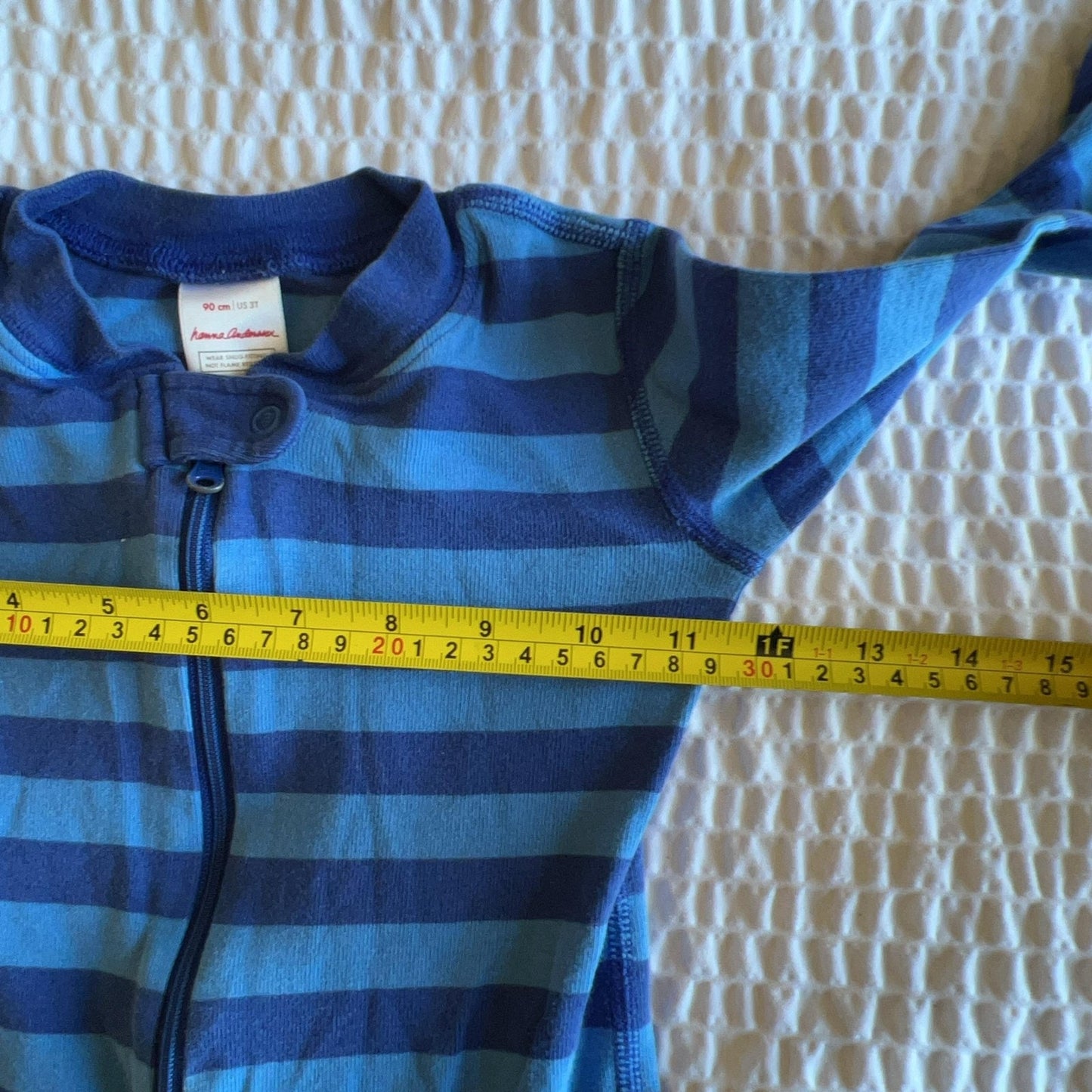 Hanna Andersson One Piece Boys 3T Blue Striped Jersey Zip Lightweight Peru