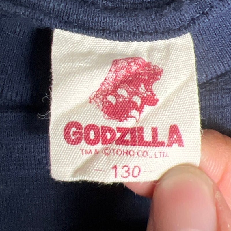 Godzilla Toho Toddler Ukiyoe Wave Shirt Size 130 100% Cotton
