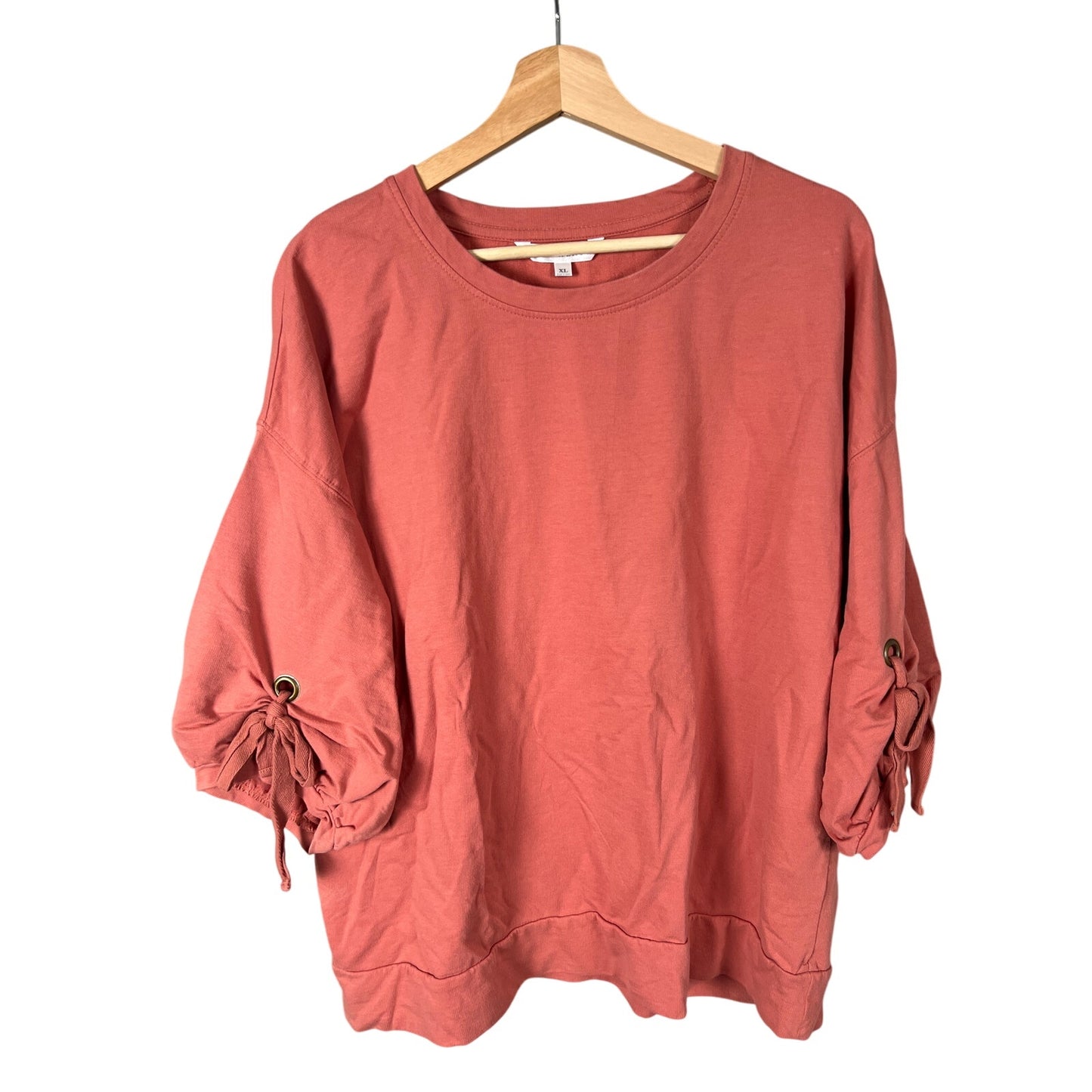 Downeast Size XL Women’s 100% Cotton Pink Long Sleeve Blouse