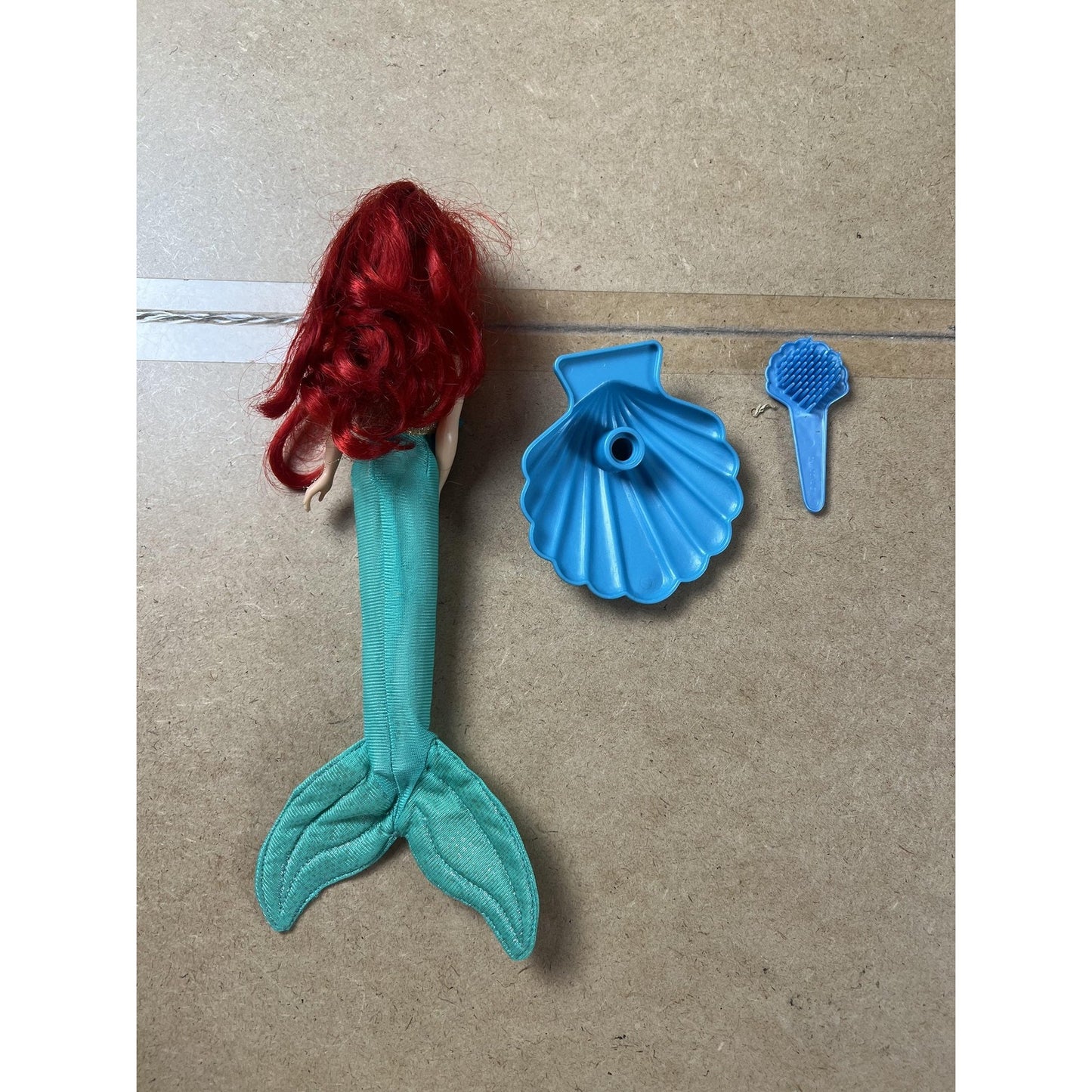 Vintage Disney Ariel Mermaid Doll The Little Mermaid Red Hair Teal Tail 11 Inch