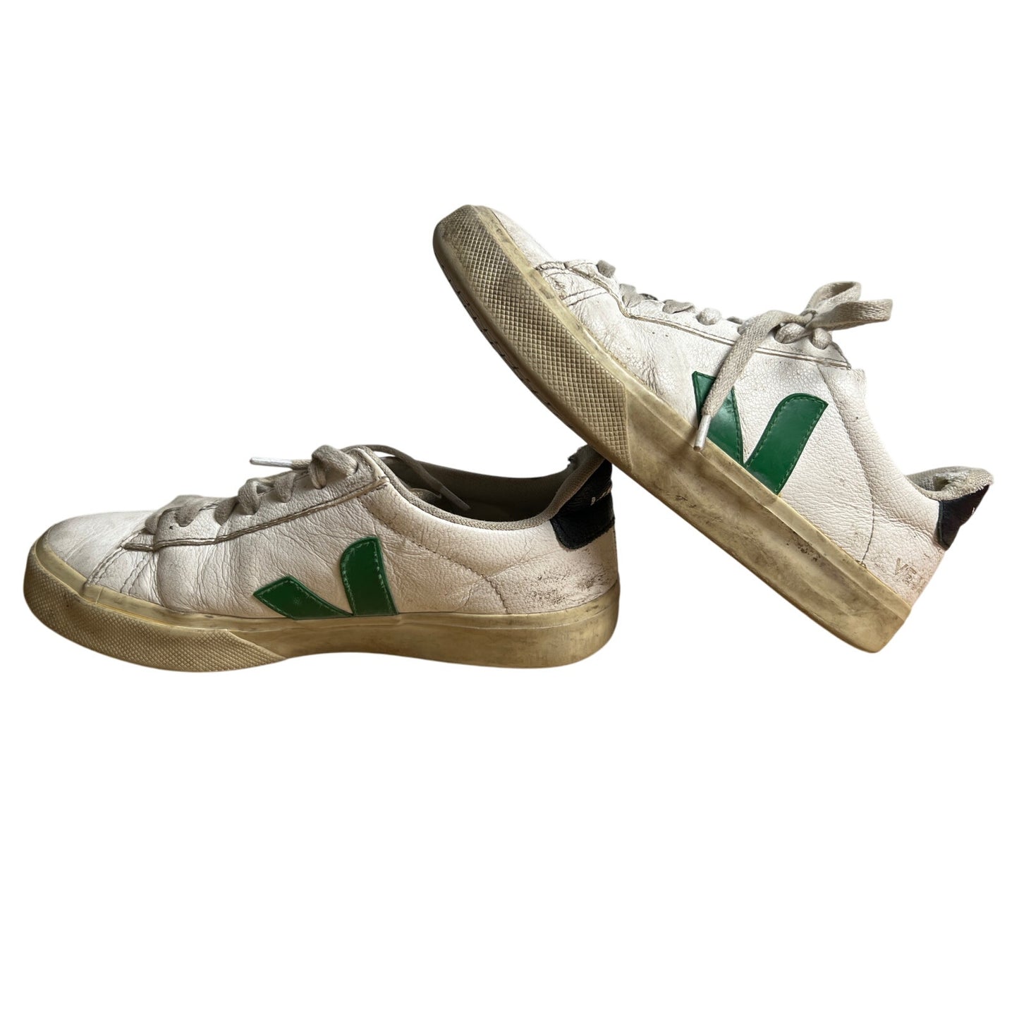 VEJA Leather White Green Sneakers Women's US 7 (Used)