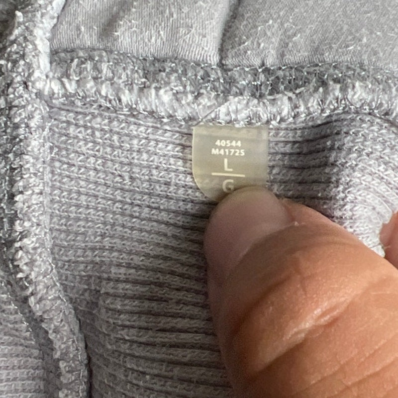 Lululemon Men Size L Grey-Brown / White Striped Zip Up Hooded Sweatshirt