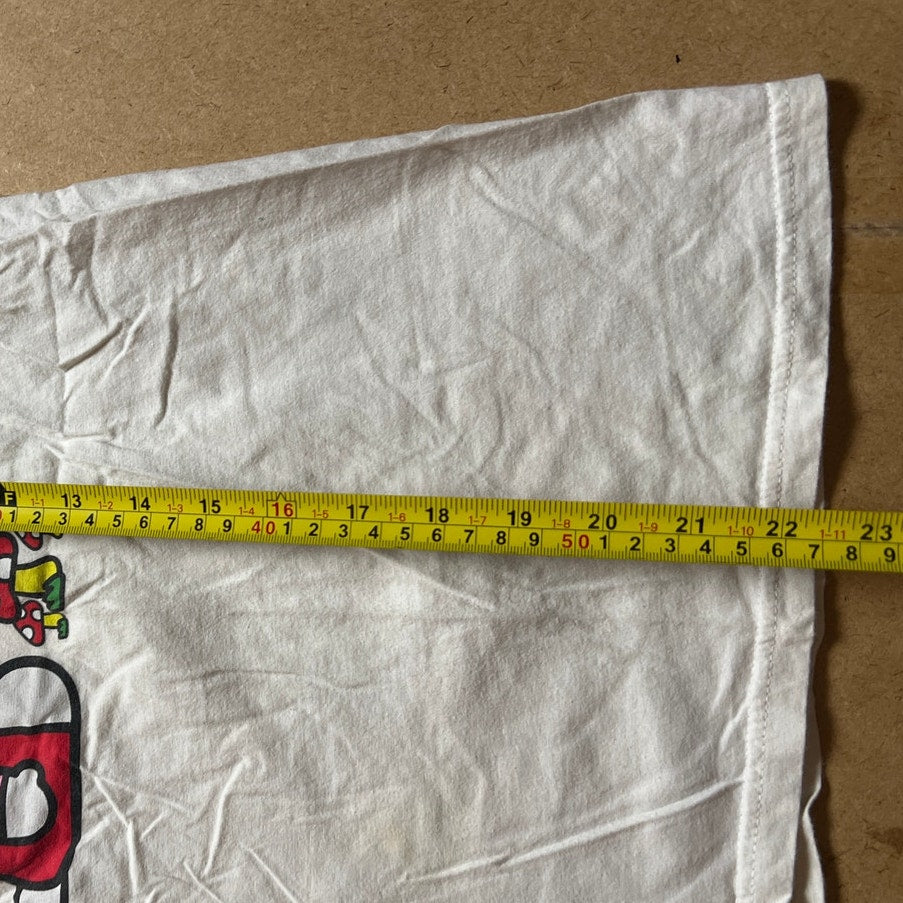 Hello Kitty Womens TShirt Medium White Sanrio Spellout Kitty