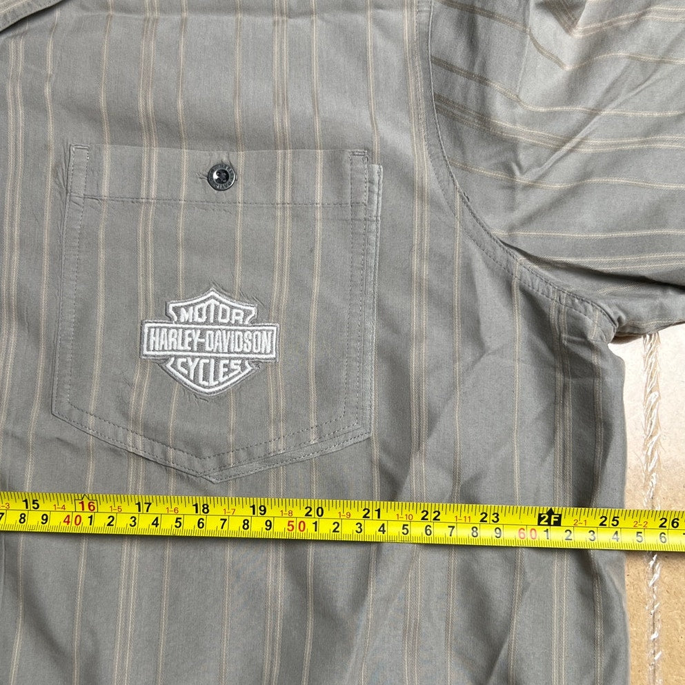 Harley Davidson Shirt Mens XL Gray Embroidered Logo Pocket Biker Motorcycle