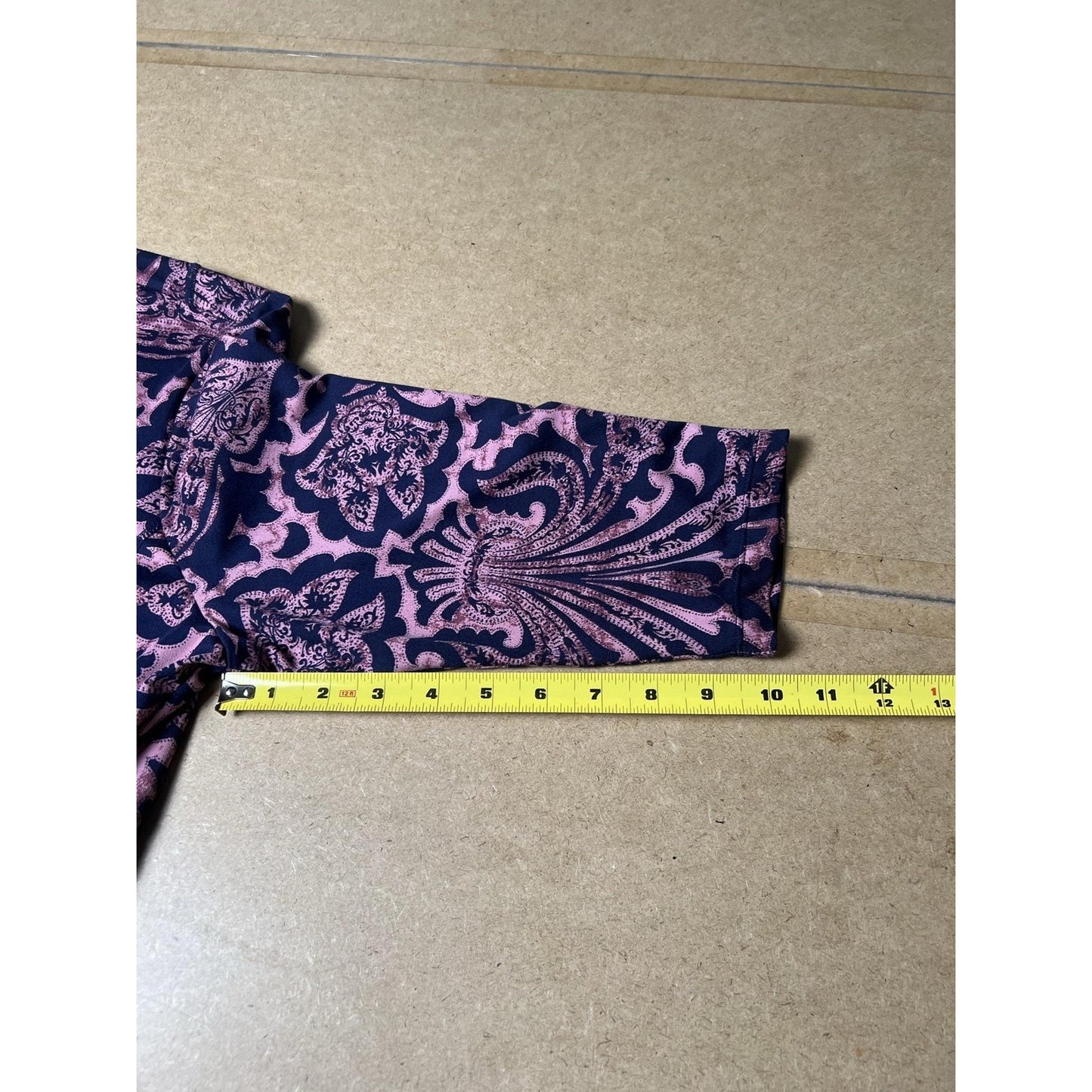 Title Nine Dress Womens XL Blue Paisley Fit & Flare Round Neck Knee Pockets