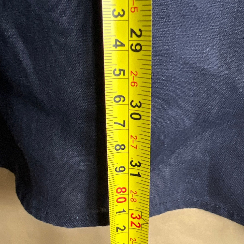 Ellen Tracy NWT XL 100% Linen E-Navy Top