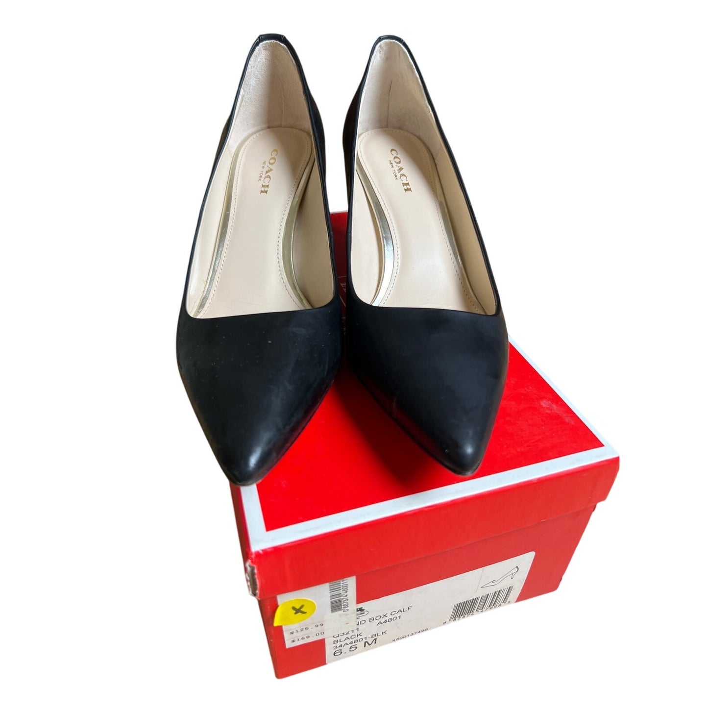 NIB Coach Black Leather Women's Kitten Heels in 6.5