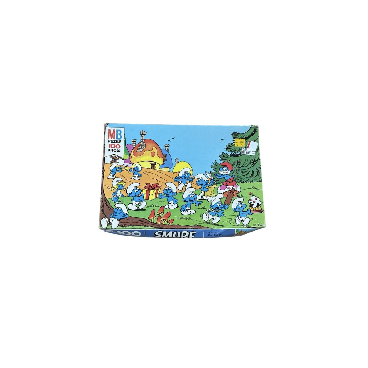 MB Puzzle 100 Pieces Smurf Boxed Jigsaw 16 X 11 In 40.6 X 28.0 Cm Loose Pieces