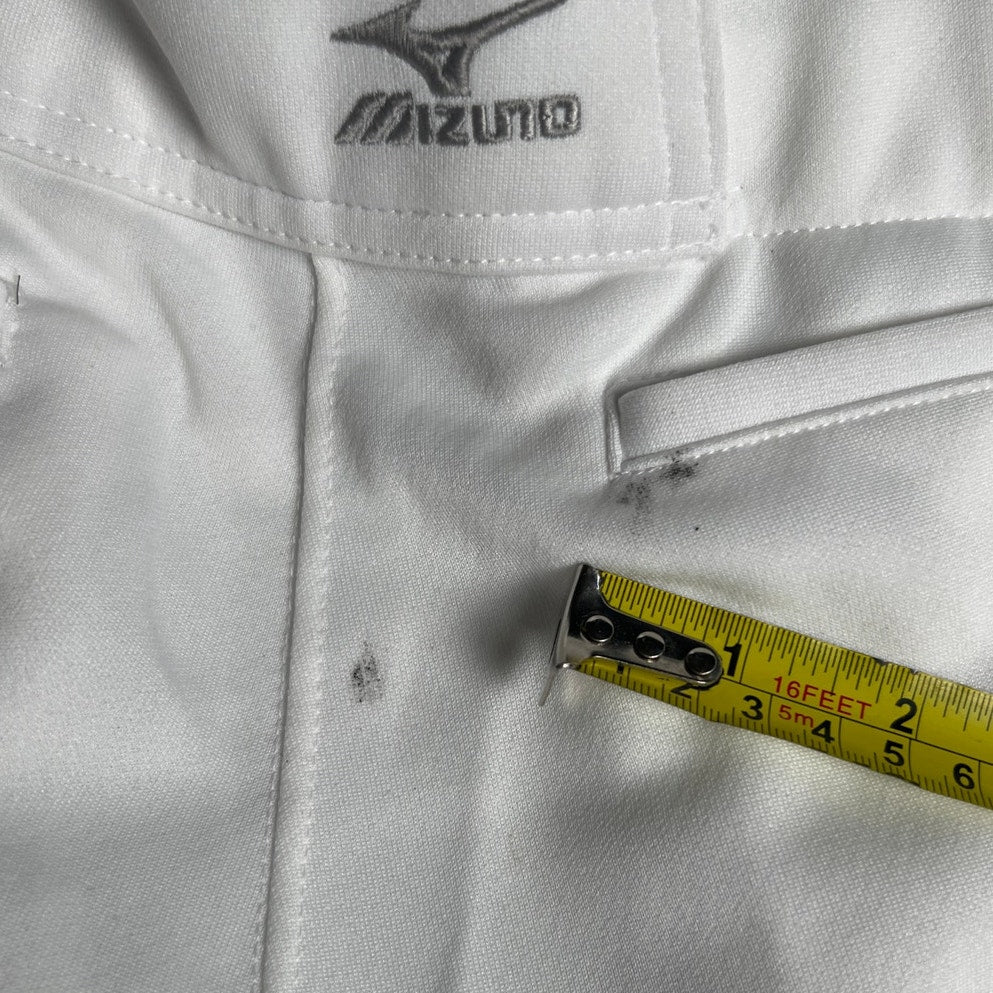 NWT Mizuno Adult BB White Pants S Baseball and Softball Opened Hemmed Bottom