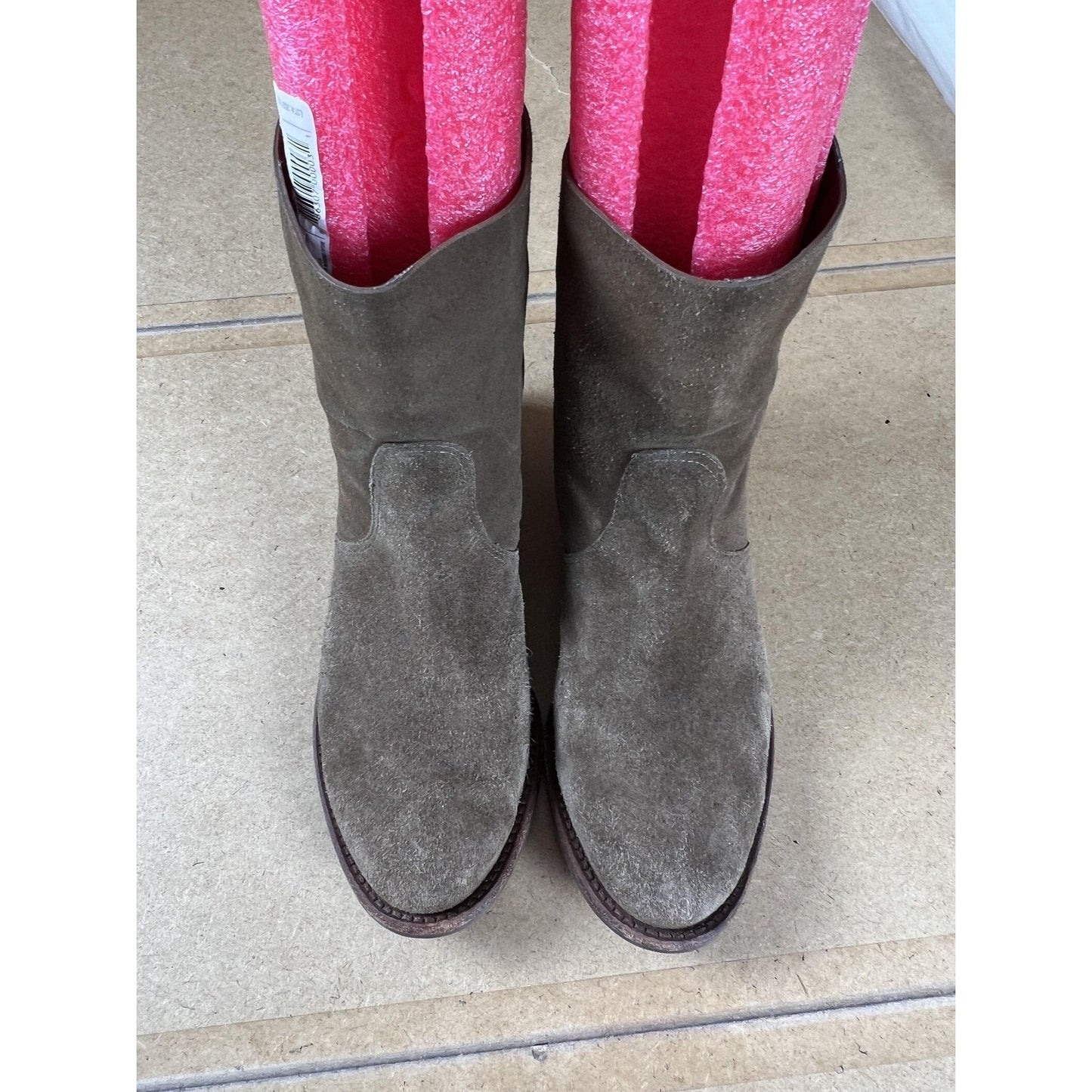 Tory Burch Boot Womens 10 Brown Suede Western Lined Leather Almond Toe