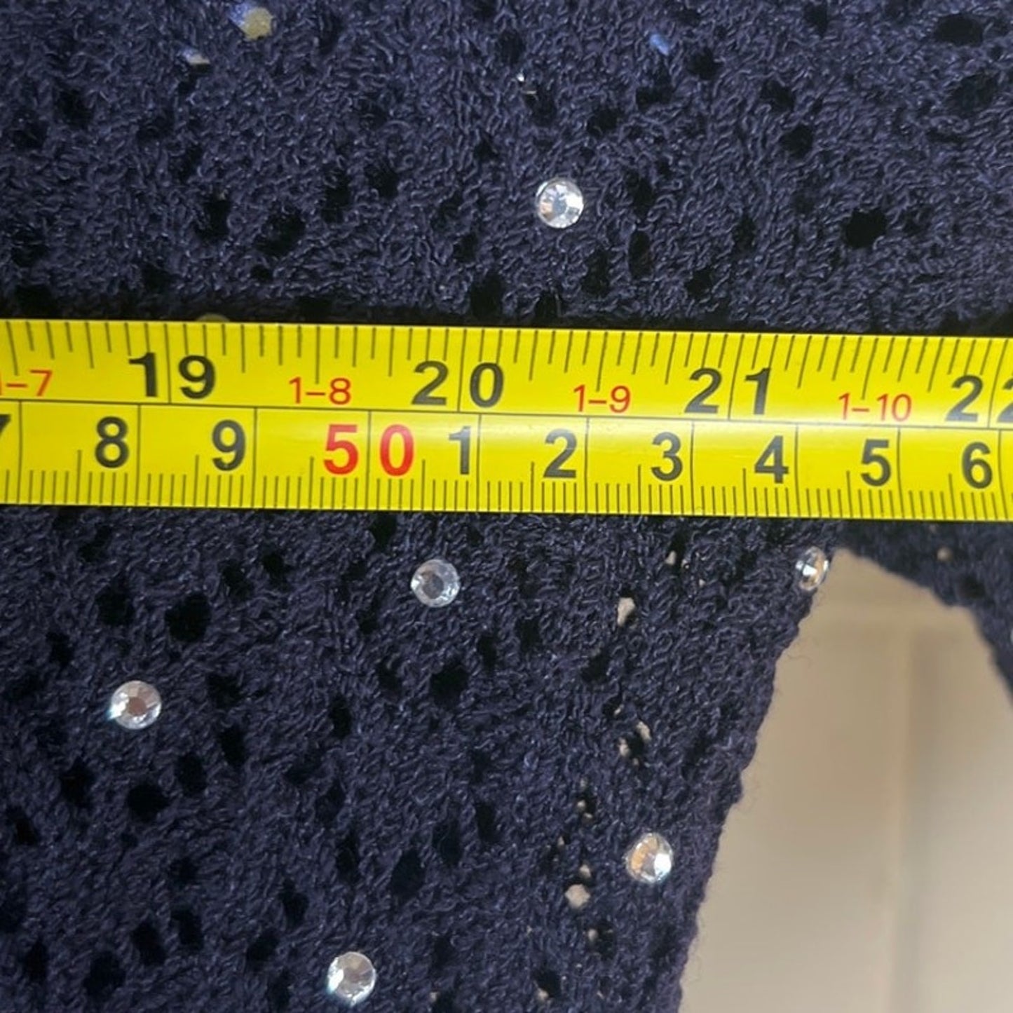 Vintage Christian A. New York Beaded Navy White Sweater *Dimensions in Picture*