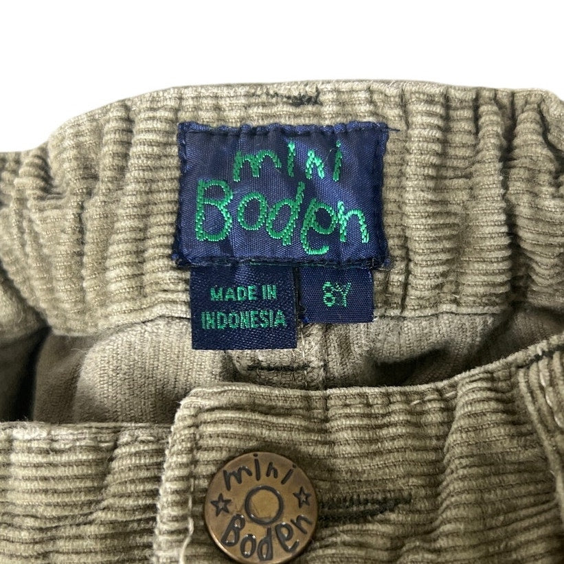 Mini Boden Army Green Corduroy Pants Size 8 Youth