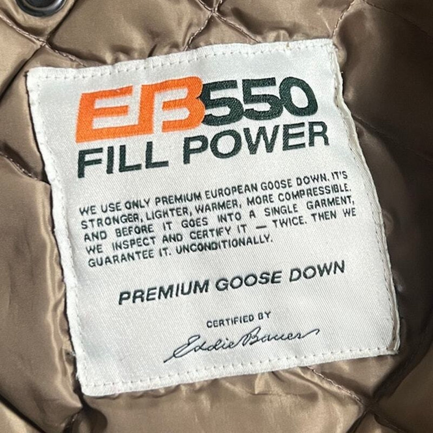 Eddie Bauer Light Purple EB550 Fill Power Goose Down XL Unisex Button Jacket