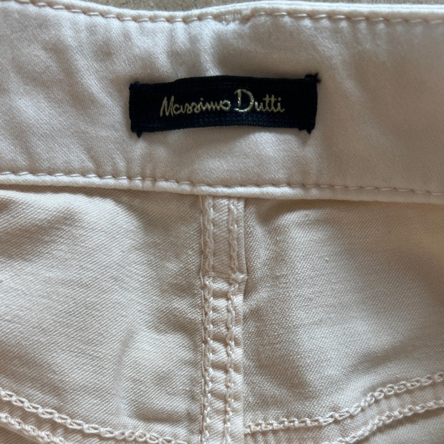 Massimo Dutti White Flare Wide Leg Women Size 4