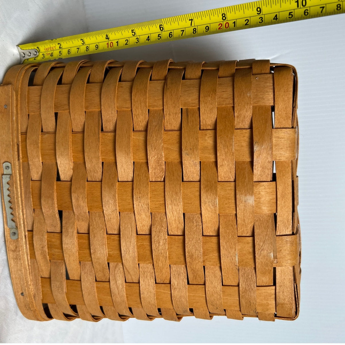 Vintage 90's Longaberger Magazine Baskets Standing Hand Woven