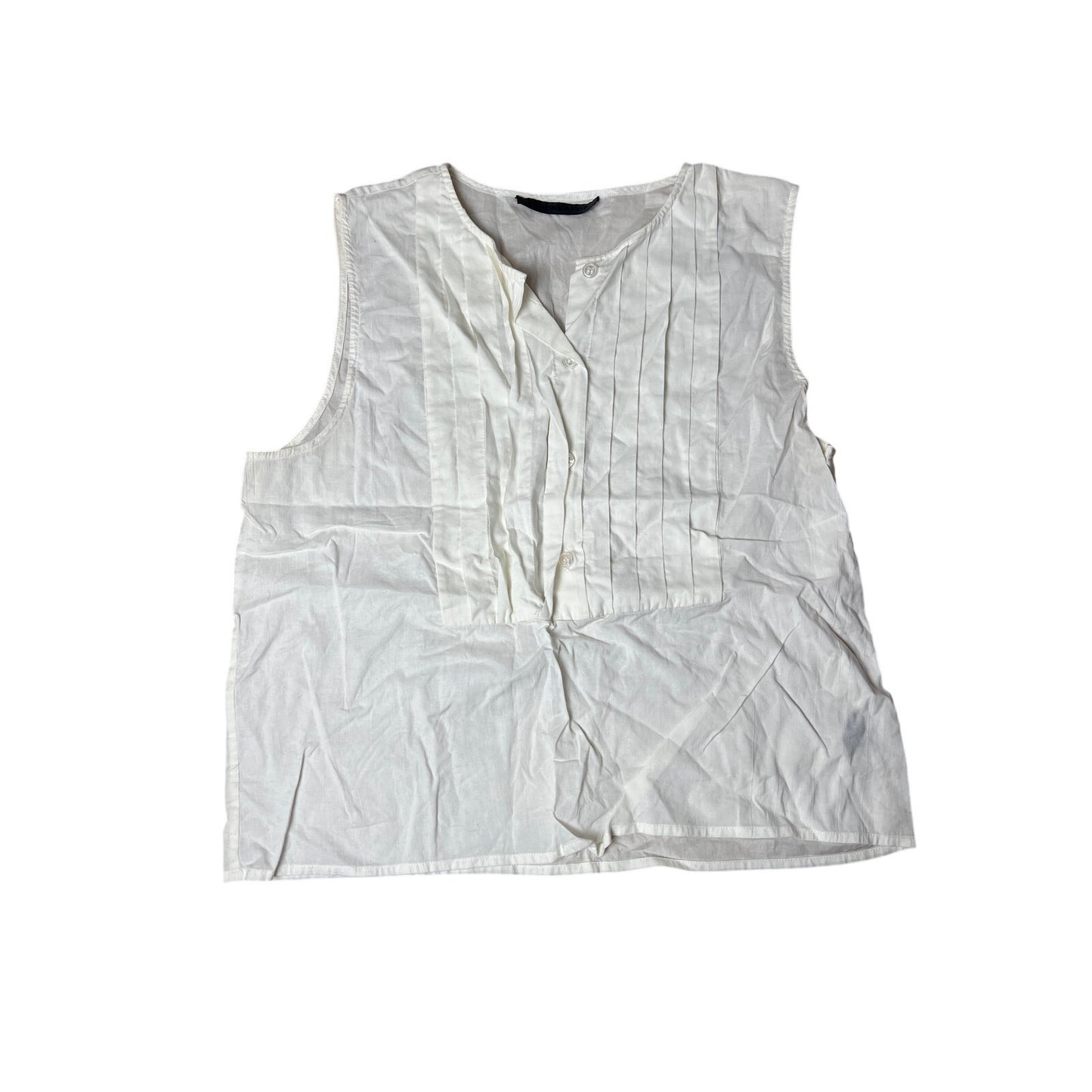 Jenny Kayne White Tank Top 100% Cotton Size Small