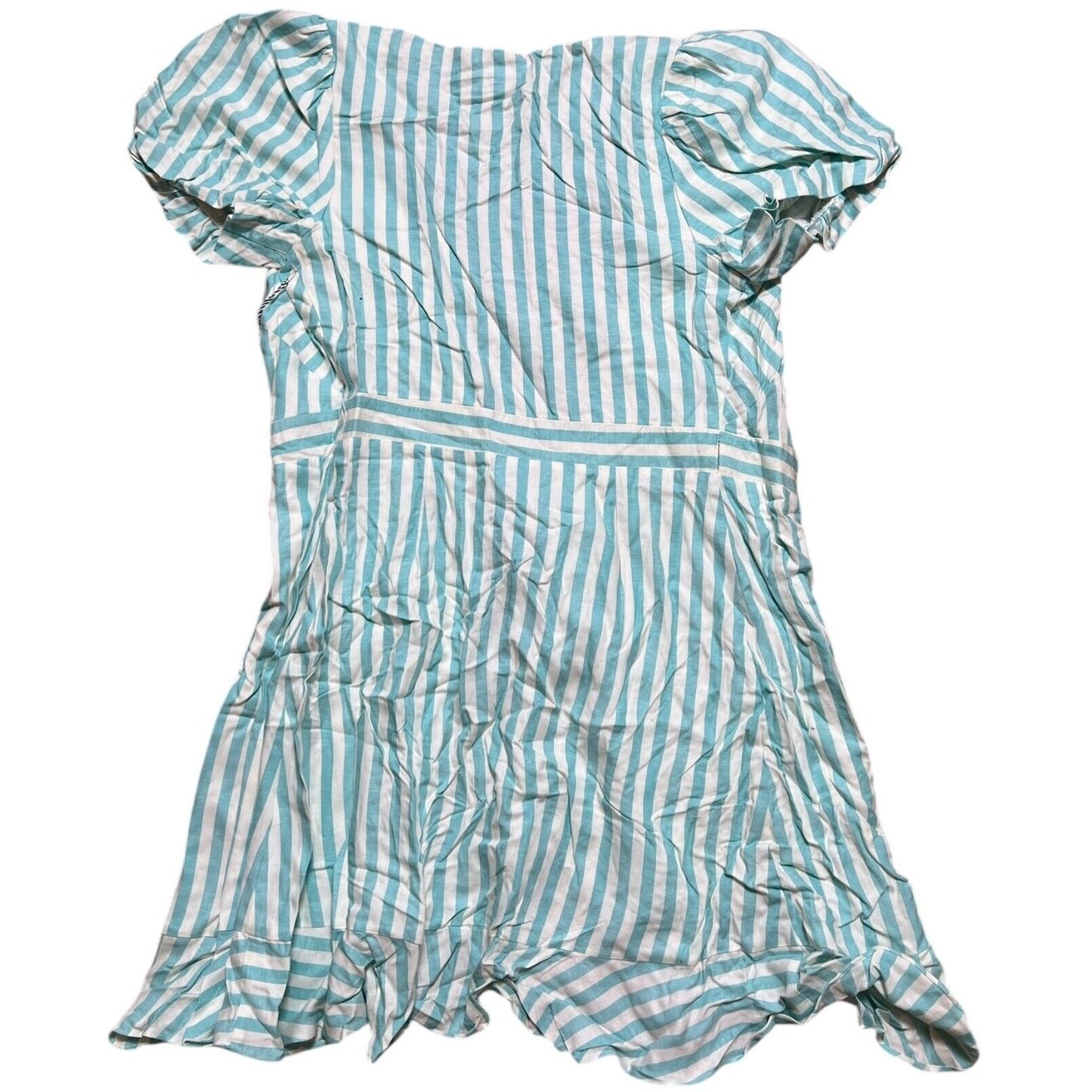 Draper James RSVP Dress Womens Size M Puff Sleeve Turquoise Blue