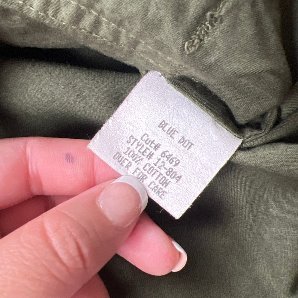 Vintage Blue Dot Green Field Jacket Inspired Women Size M