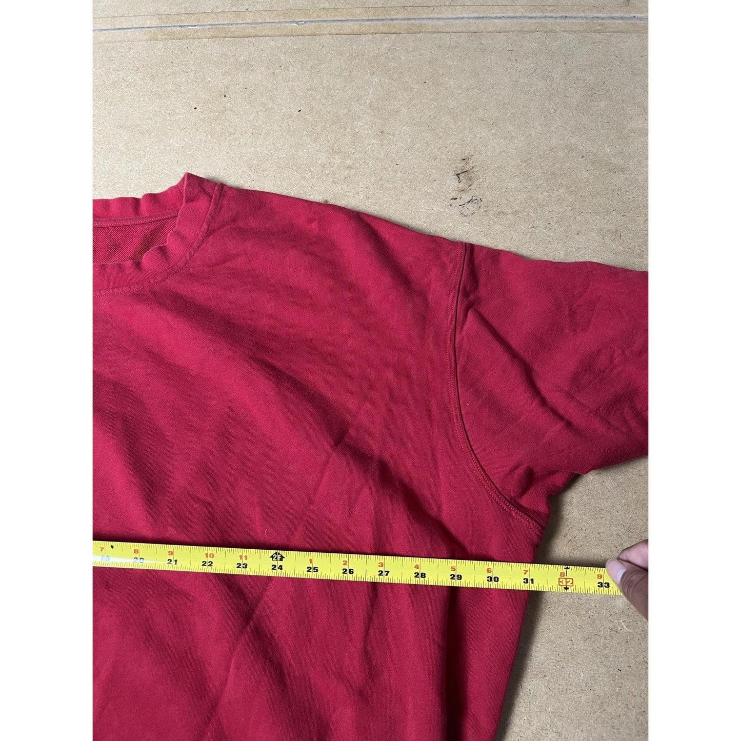 Sweater Unisex XL Red Pullover Crew Neck Cotton Blend Fleece Relaxed Casual
