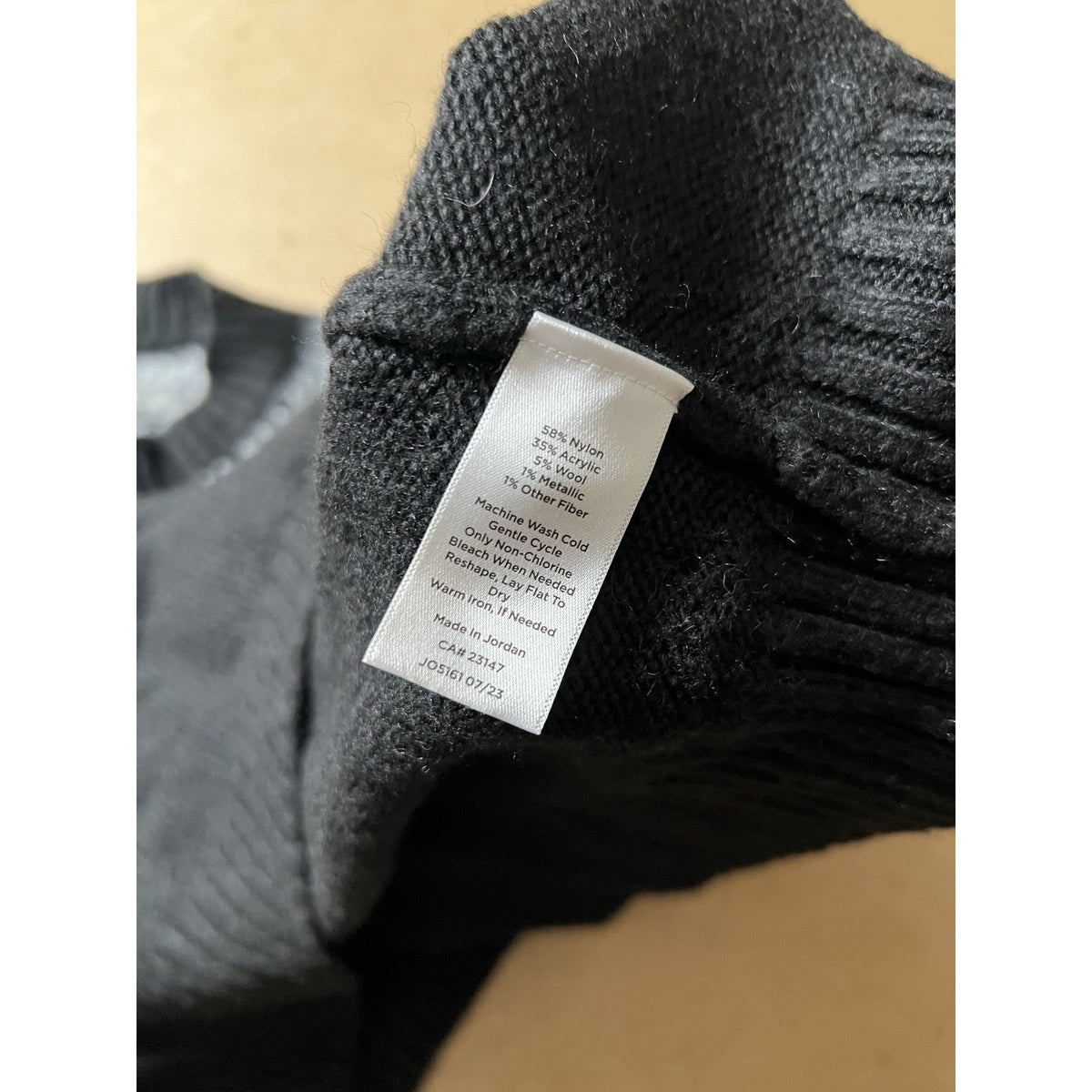 Talbots Sweater Womens 1X Black Fair Isle Open-Knit Glitter Crew Neck Pullover