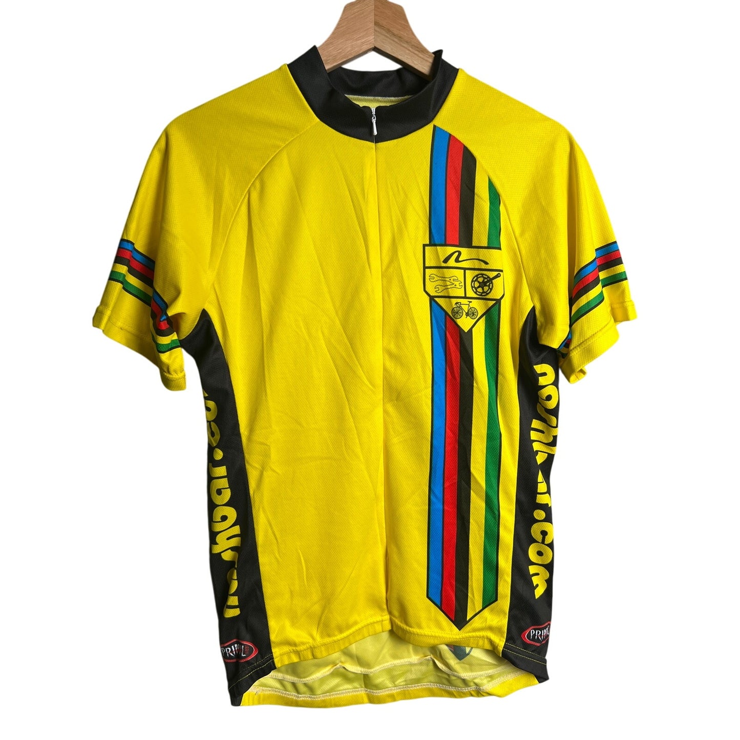Primal Wear Size Medium Cycling Performance Yellow Men’s Workout T-shirt 100% Polyester
