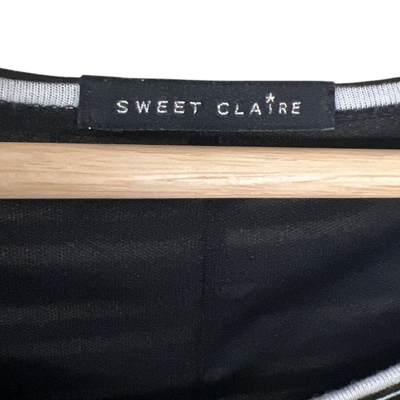 Sweet Claire Black White Striped Dress *Dimensions In Pictures*