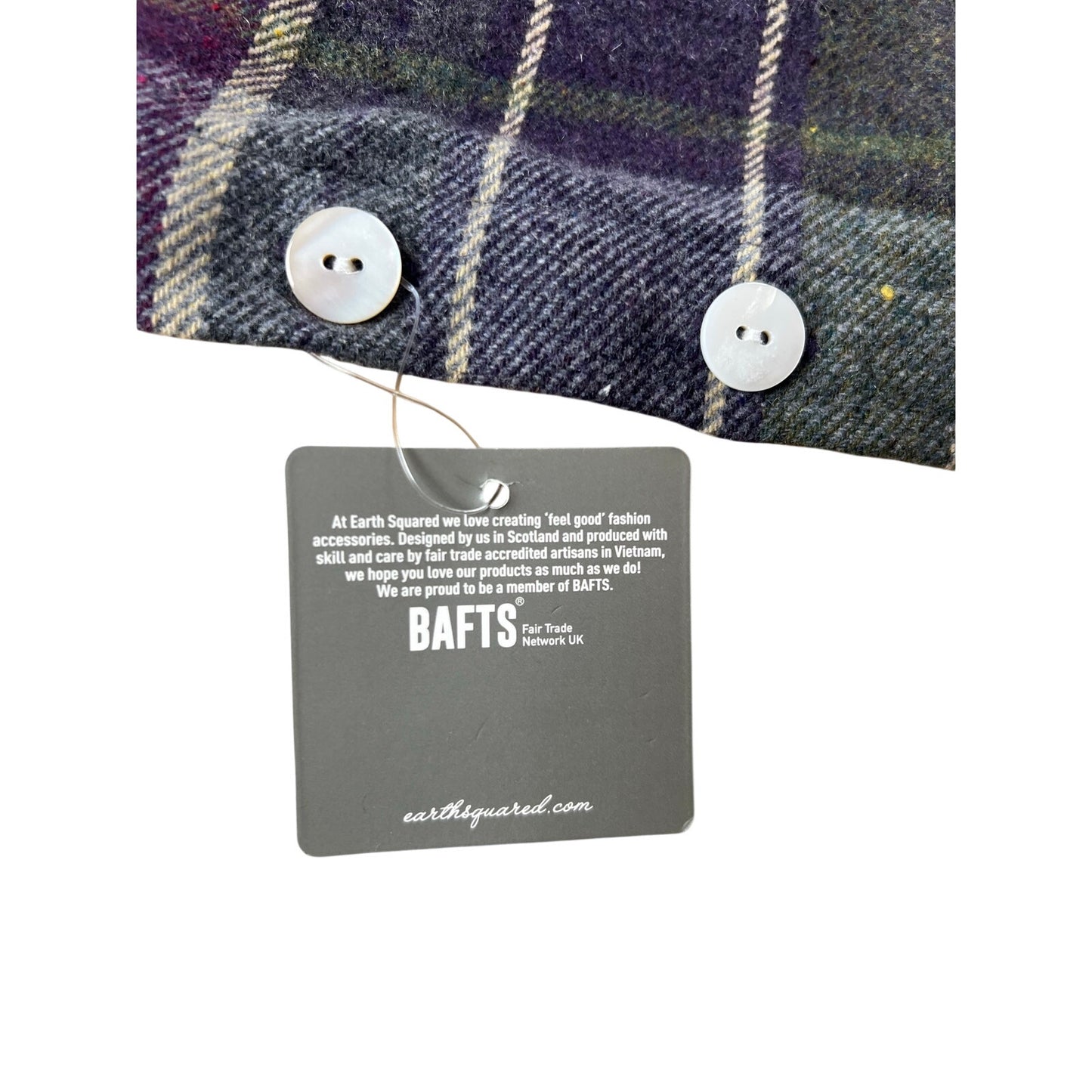 Earth Squared Cushion Cover Gray 60x60 Cm 100% Wool Checked Traditional