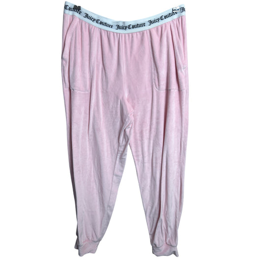 Juicy Couture Sweatpants Size XL Pink Velour Sleepwear