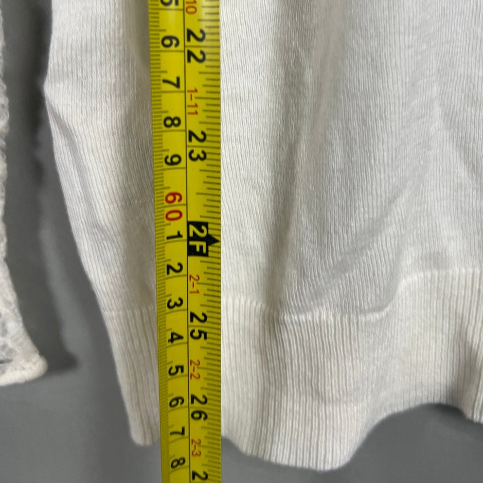 Ann Taylor NWT Size Large Knit Crochet Sleeve Pullover