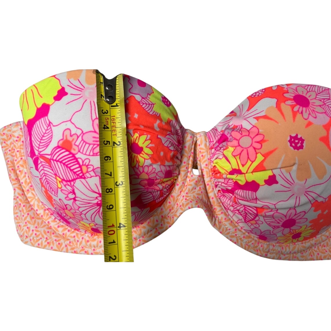Victoria's Secret Pink Floral Pushup Strapless Bikini Top 34C EUC