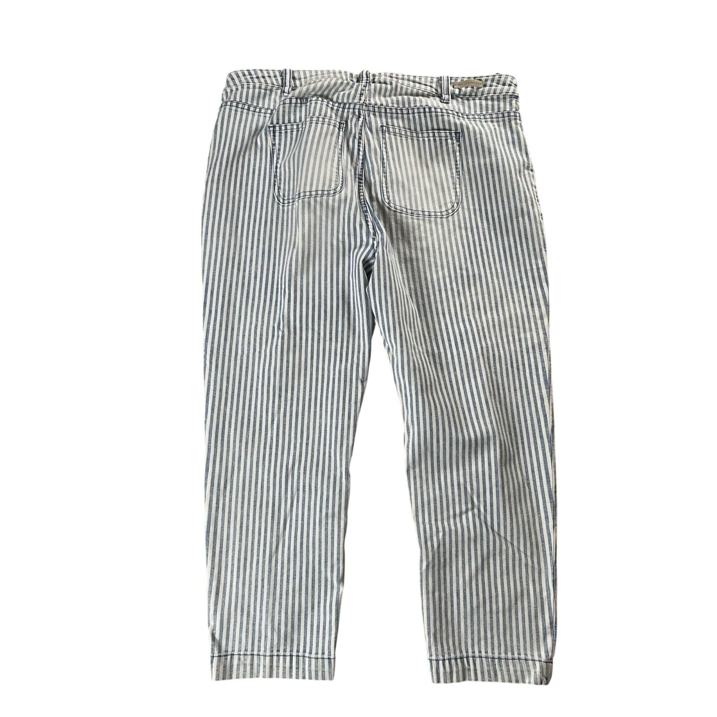 Pilcro By Anthropologie Pants Womens 18W Blue Striped Ankle Stretch Pockets