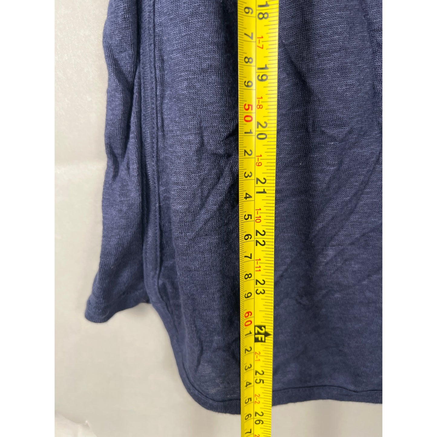 Athleta Size Small 100% Linen New Port Tee Top Navy Blue Women's