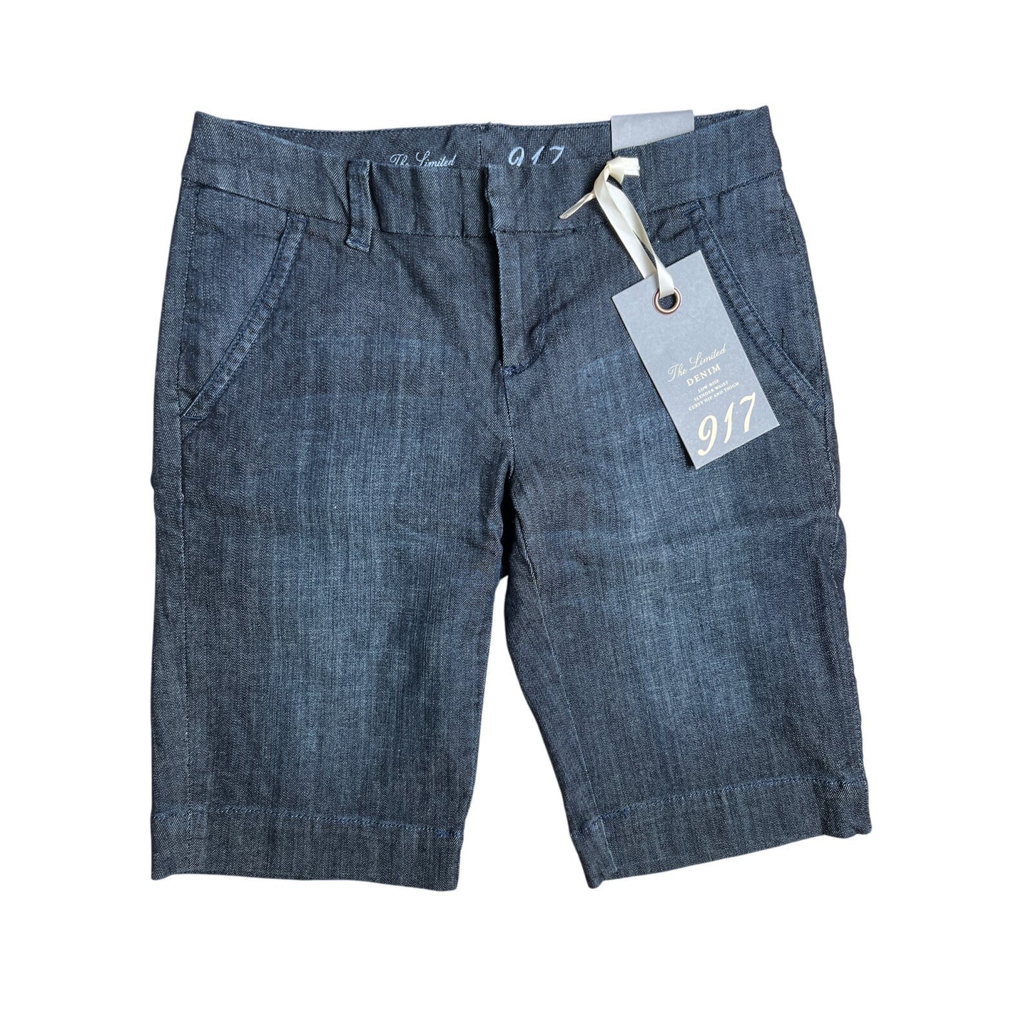 NWT The Limited Denim 917 Bermuda Shorts Lo-Rise, Slender Waist Size 6