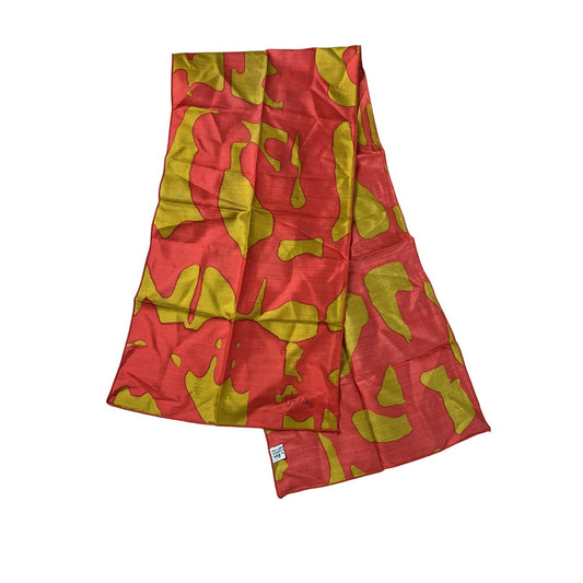 Vera Kerchief Unisex One Size Red Camouflage 100% Silk Dupion Rectangle Scarf