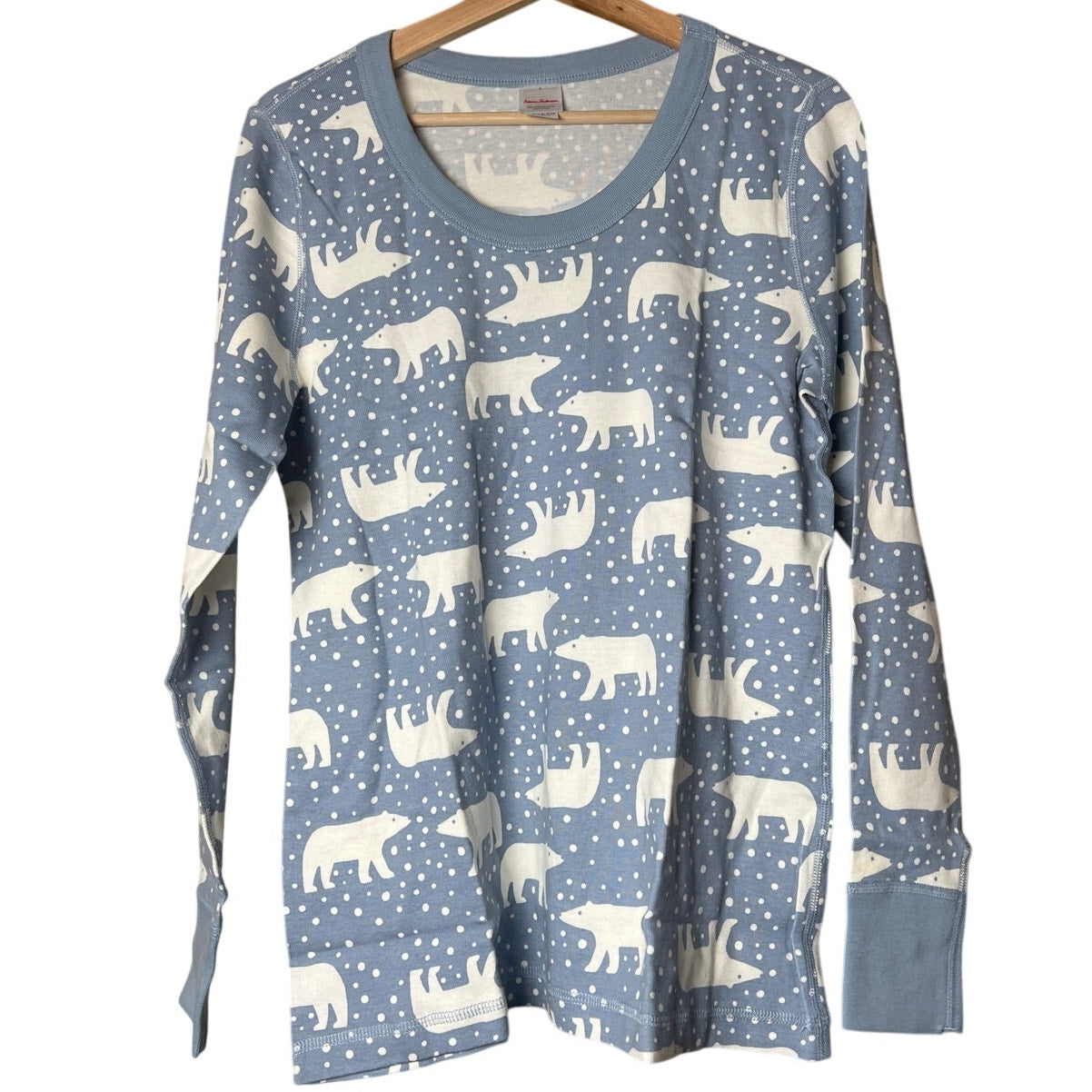 Hanna Anderson Large Holiday Long John Pajama Top Organic Cotton 100% NIB