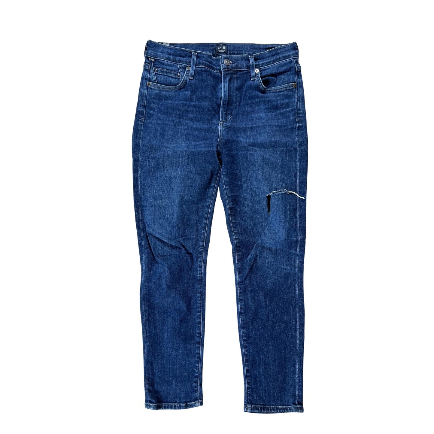 C Of H Pants Womens 28 Blue Rocket Crop Majestic Skinny Cropped Stretch