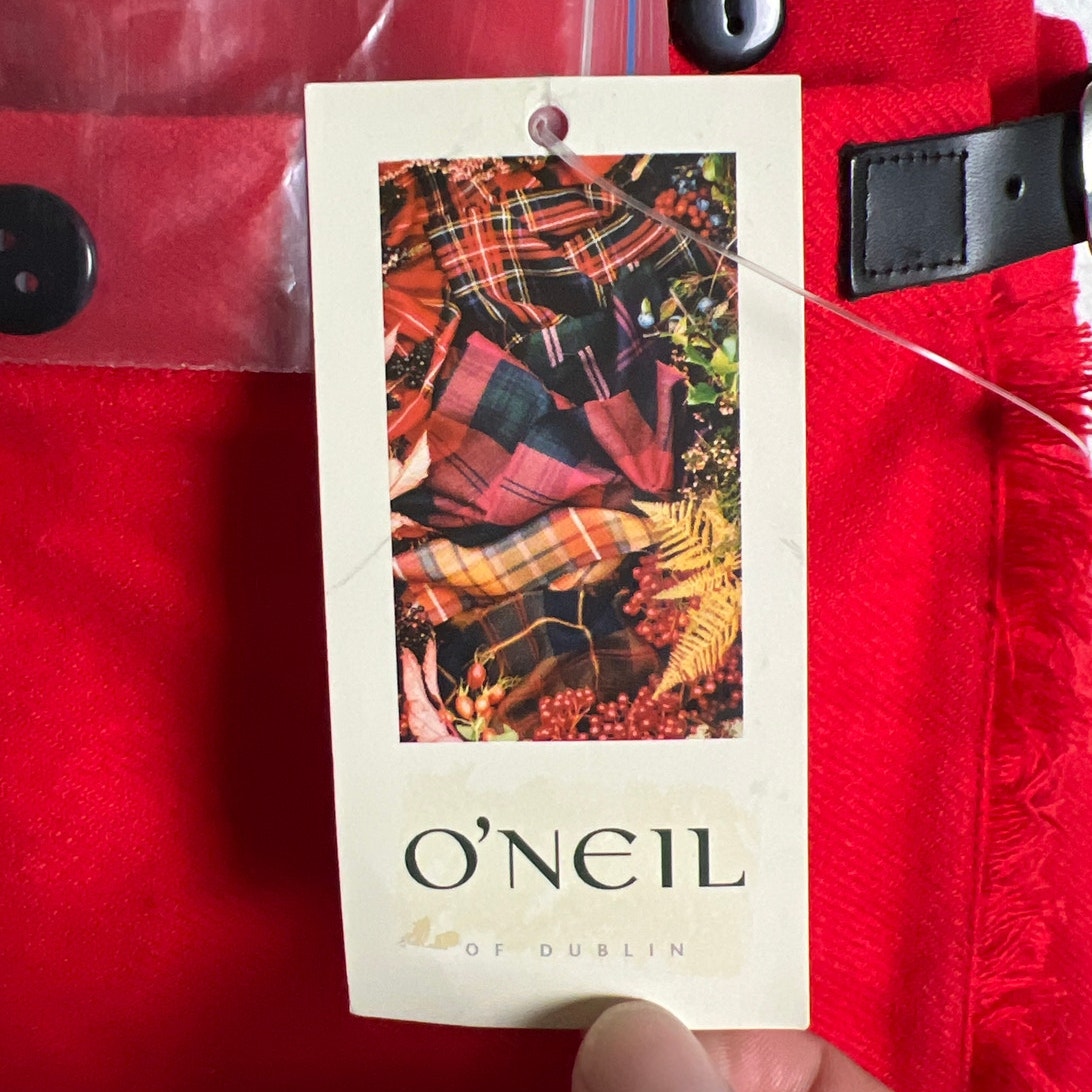 NWT O'NEIL Of Dublin Red Kilt Skirt Suspenders Size 16 Age 1/2