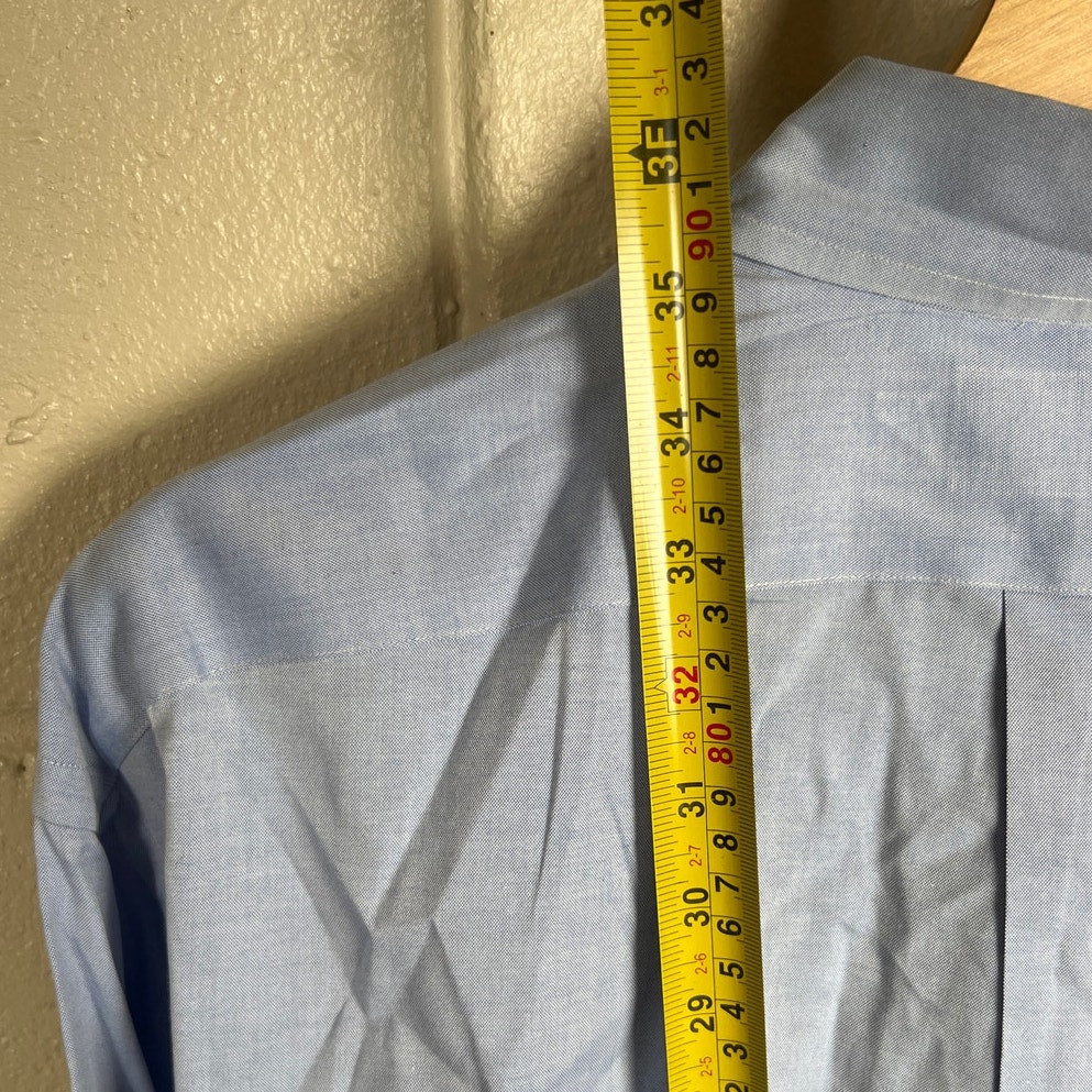 Ralph Lauren Size 16 Button Down 100% Cotton Blue 34/35