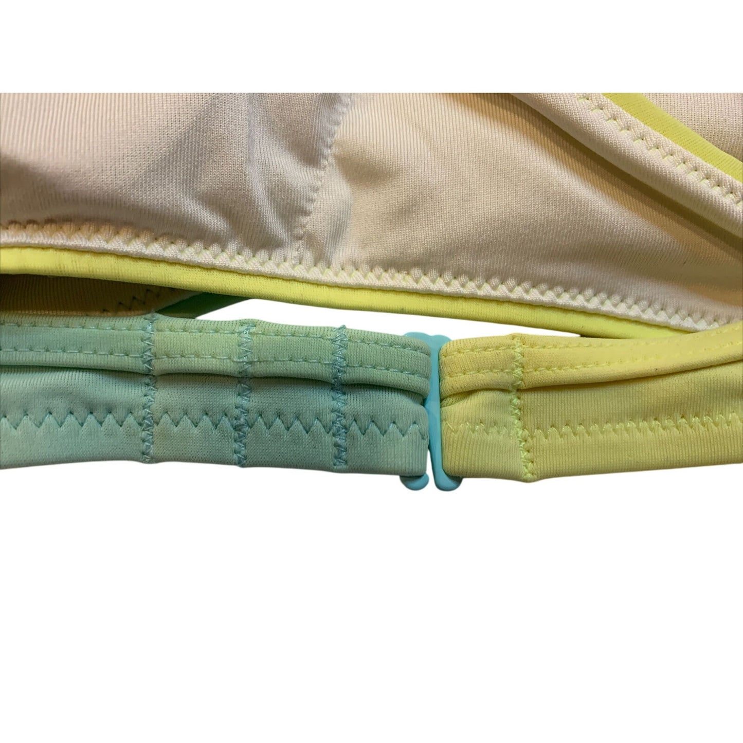 Victorias Secret PINK Seafoam Green Yellow Body Wrap Halter Bikini Top Small S