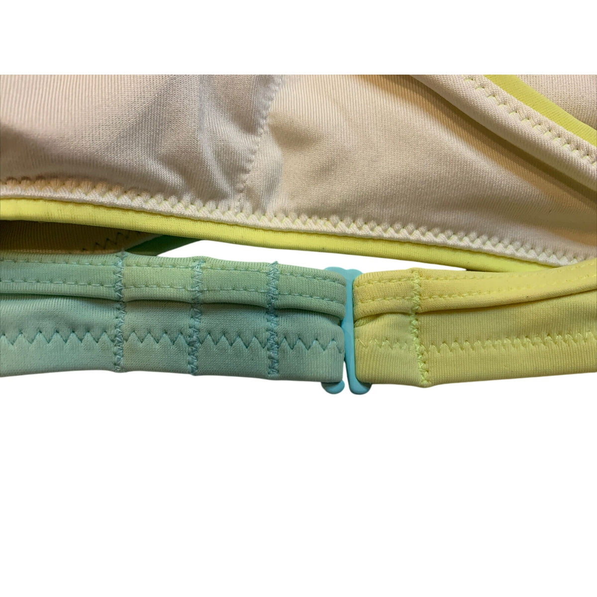 Victorias Secret PINK Seafoam Green Yellow Body Wrap Halter Bikini Top Small S