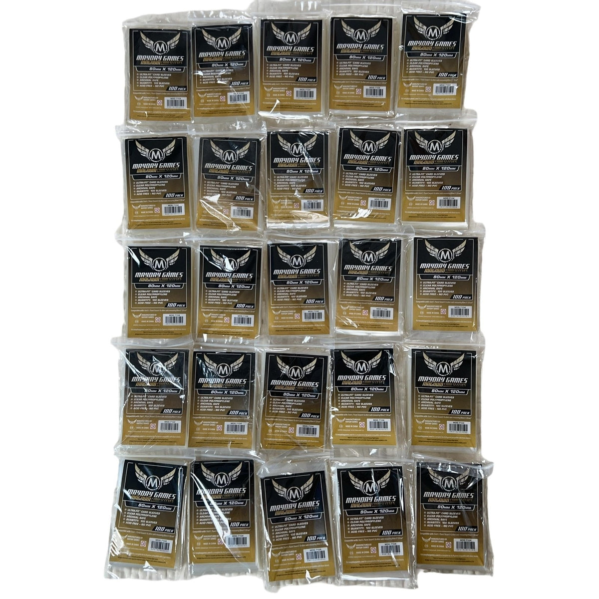 Mayday Games Clear Deck Case Oversized 80mm X 120mm 100 Ct PVC-Free Plastic