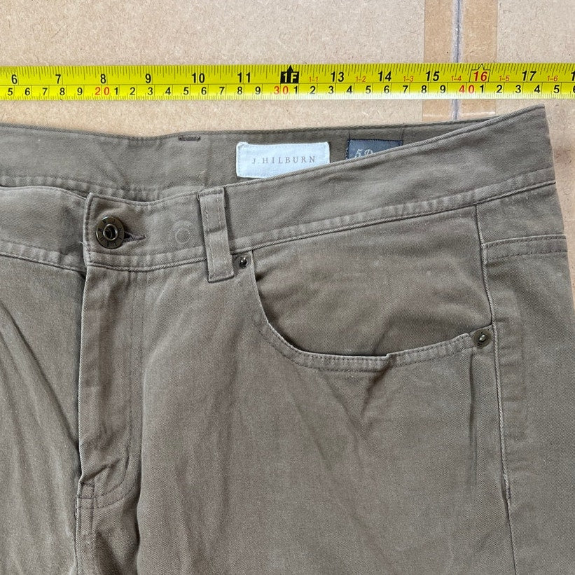 J. Hilburn Mens 35 Taupe Straight Leg Brown Pants