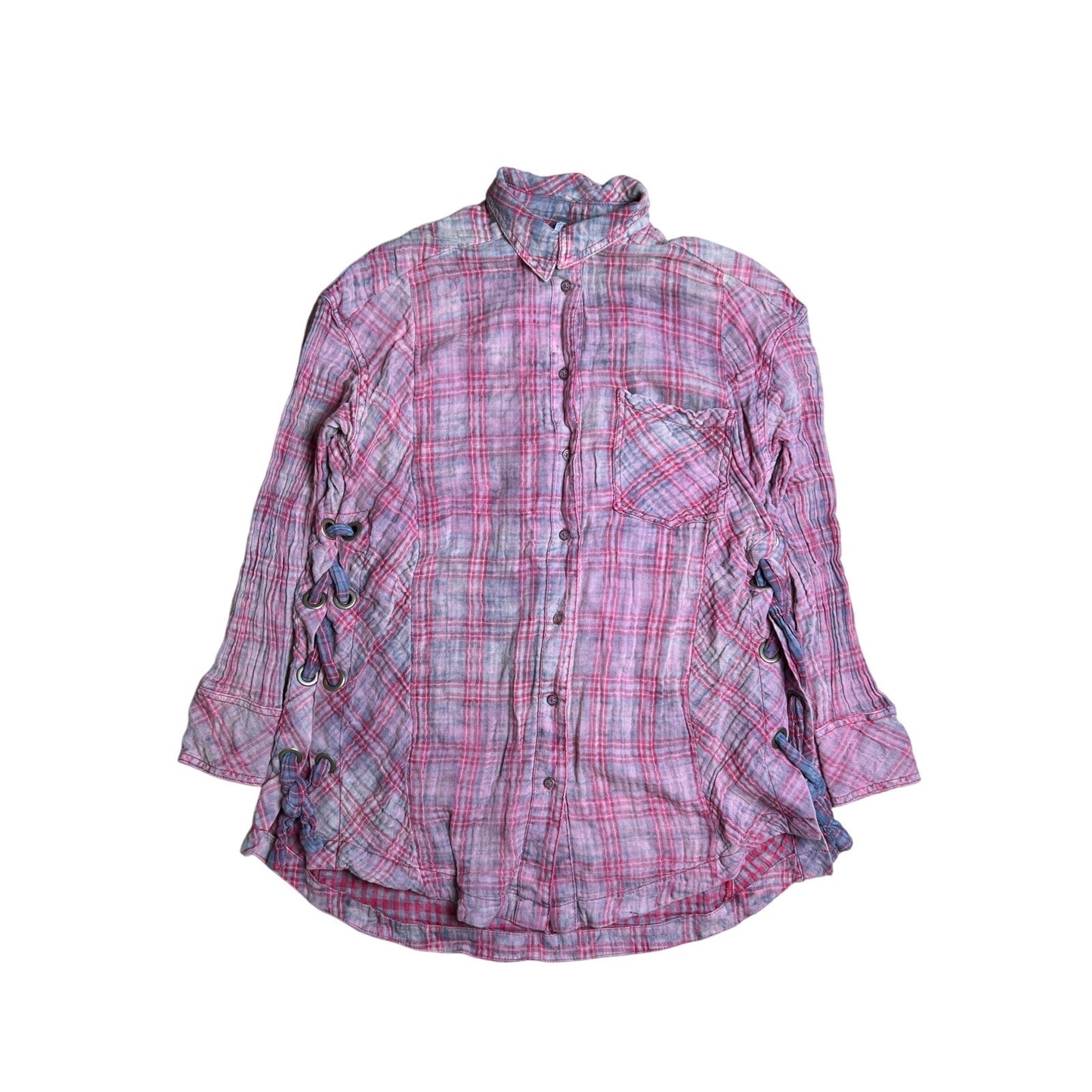 Free People Women Red Flannel Size XS