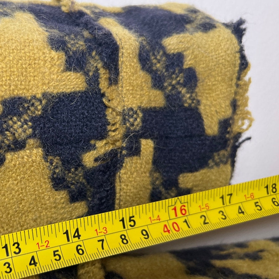 Boden Checked 100% Wool Yellow/black Women's Size 12 Coat