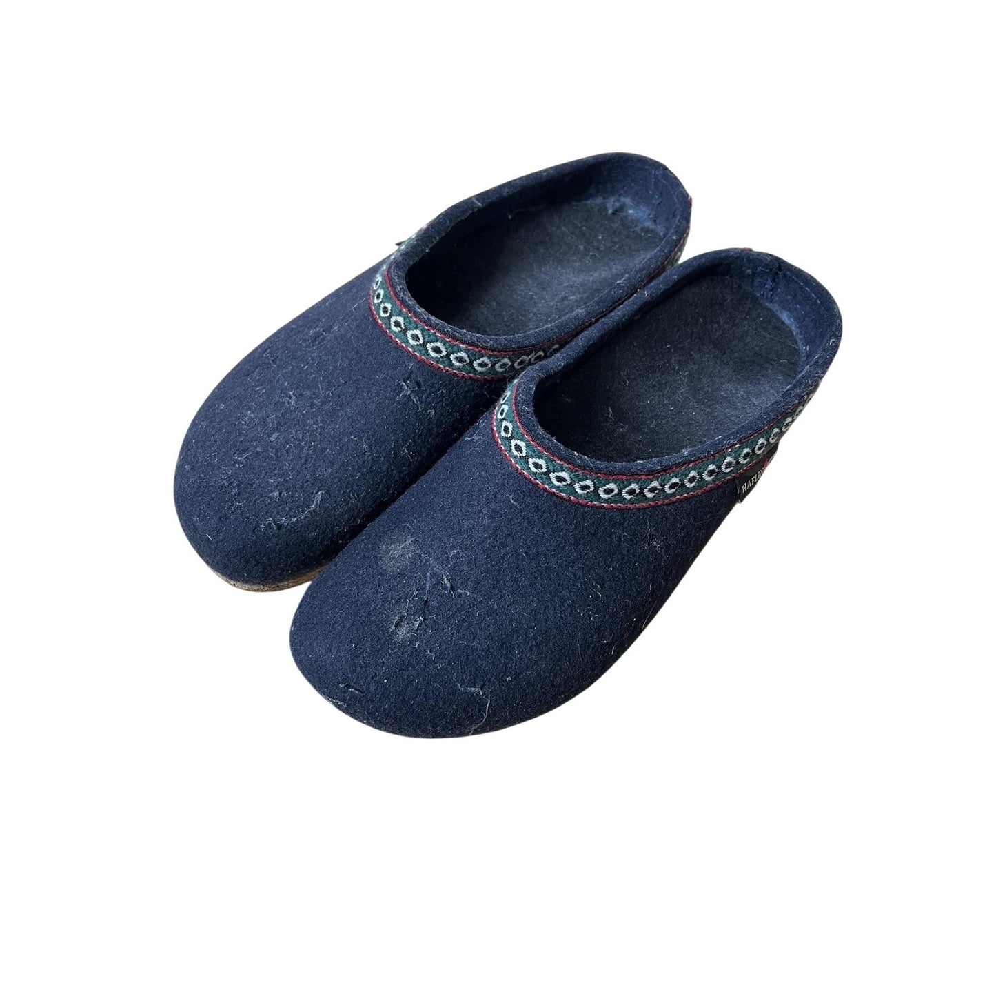 Haflinger Shoes Womens Size 9 Blue Wool Felt Slip On Comfort Clog Slippers