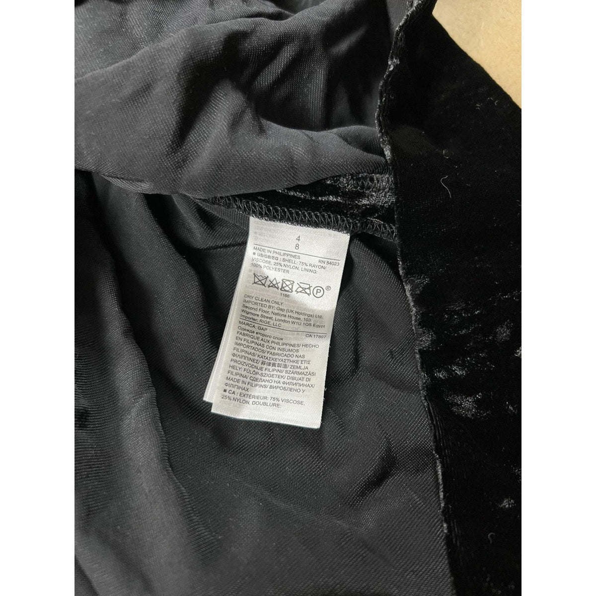 Banana Republic Dress Womens 4 Black Velvet Tiered Ruffle Scoop Neck Long Sleeve